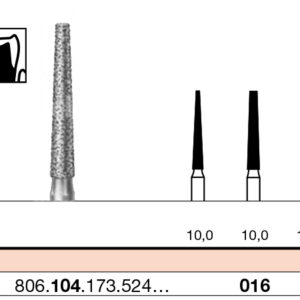 Fresa de Diamante Cónica Larga