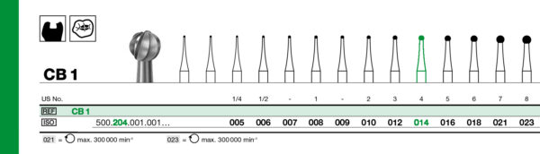 Fresa de Tungsteno para Contraangulo Nº4